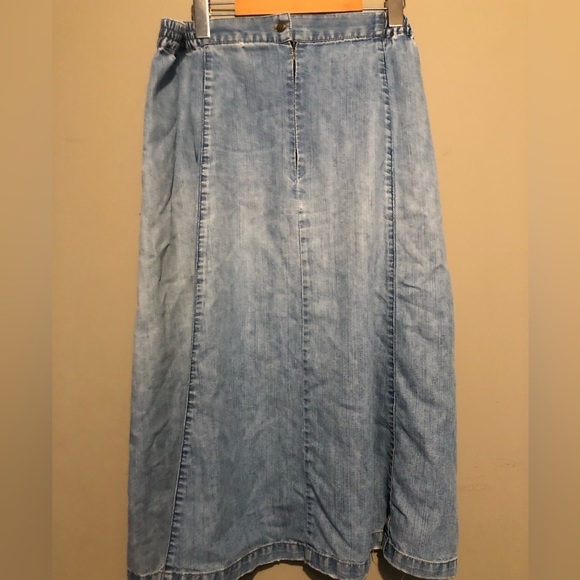 ALFRED DUNNER Ramey Cotton Faded Denim Jean Skirt - Picture 4 of 6